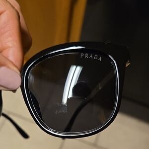 Prada Black Oversized Sunglasses with Glossy Finish